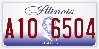 IL license plate A106504