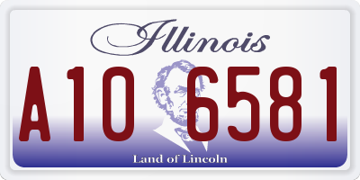 IL license plate A106581