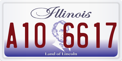 IL license plate A106617