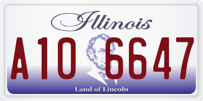 IL license plate A106647