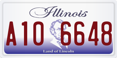 IL license plate A106648