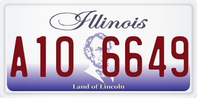 IL license plate A106649