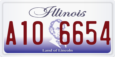 IL license plate A106654