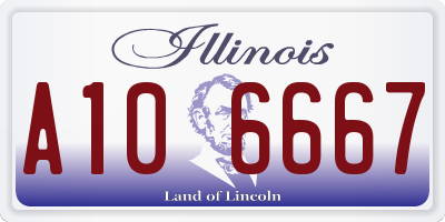 IL license plate A106667