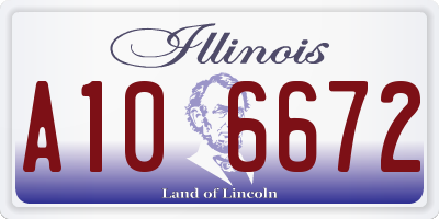 IL license plate A106672