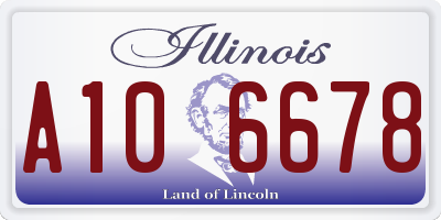 IL license plate A106678