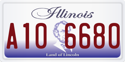 IL license plate A106680
