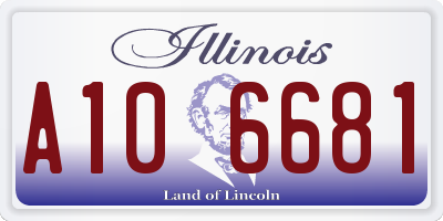 IL license plate A106681