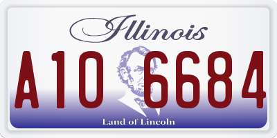 IL license plate A106684