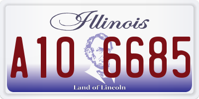 IL license plate A106685