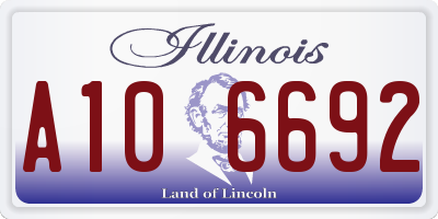 IL license plate A106692
