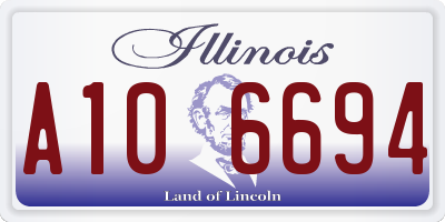 IL license plate A106694