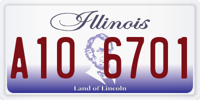 IL license plate A106701