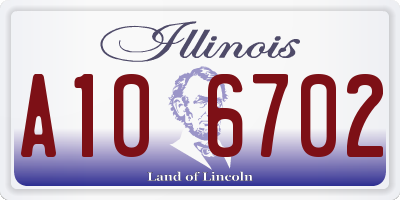 IL license plate A106702