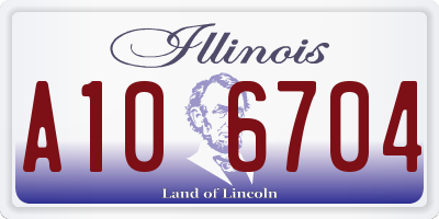 IL license plate A106704