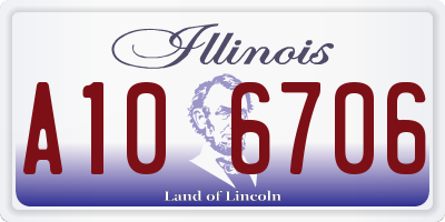 IL license plate A106706