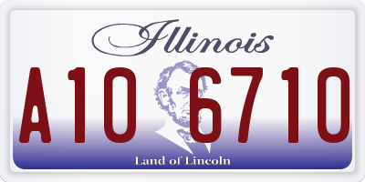IL license plate A106710