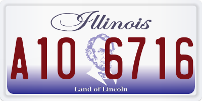 IL license plate A106716