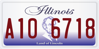 IL license plate A106718