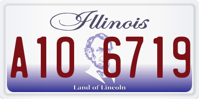 IL license plate A106719