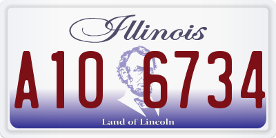 IL license plate A106734