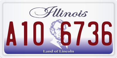 IL license plate A106736