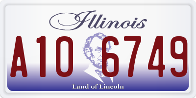 IL license plate A106749