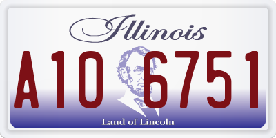 IL license plate A106751
