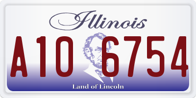 IL license plate A106754