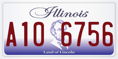IL license plate A106756