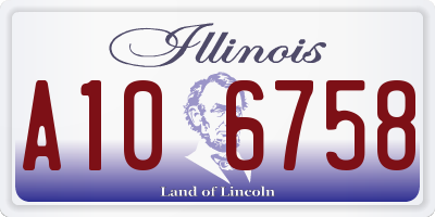IL license plate A106758