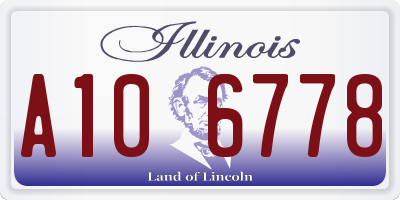 IL license plate A106778