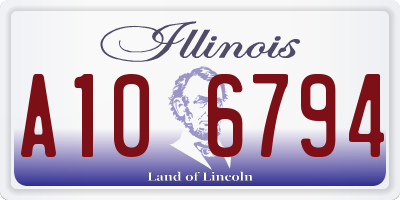 IL license plate A106794