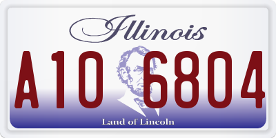 IL license plate A106804