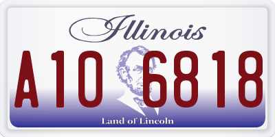 IL license plate A106818