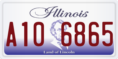 IL license plate A106865