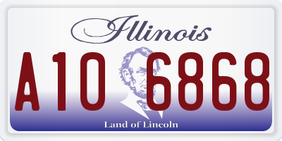IL license plate A106868