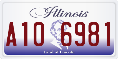 IL license plate A106981