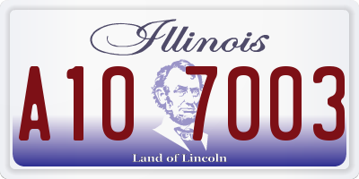 IL license plate A107003
