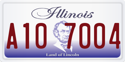 IL license plate A107004