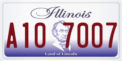 IL license plate A107007