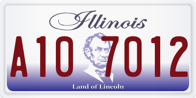 IL license plate A107012