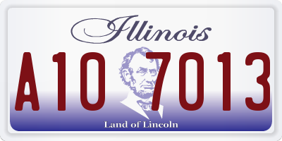 IL license plate A107013