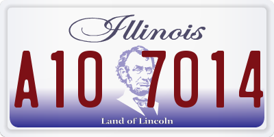 IL license plate A107014