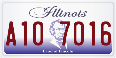 IL license plate A107016