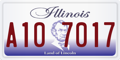 IL license plate A107017