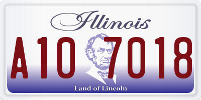 IL license plate A107018