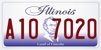 IL license plate A107020