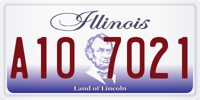 IL license plate A107021