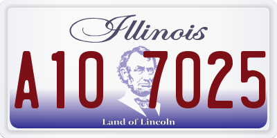 IL license plate A107025